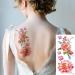Large Temporary Flower Tattoos for Women - Lily, Peach, Plum, Peony Designs | 6 Sheets - Buy Online on SooperMarket.com