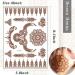 Brown Henna Temporary Tattoo Stickers | 80+ Exquisite Lace, Flower, Mandala, Elephant Patterns | Waterproof Fake Tattoos for Women, Girls | Wedding, Party Decorations | 6Pcs - Buy Online on SooperMarket.com