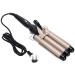 KUIKUI Triple Pipe Hair Curling Iron Wand - Fast Heating Adjustable Temperature and Healthy Hair Styling
