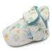Dotty Fish Cotton Baby Booties with Suede Sole. Warm Fleece Lining. Non-Slip Pram Shoes. Stay On Slippers. From 0-18 months. Boys Girls Unisex. Winter First Shoes. 0-6 Months Teal Fleece With Safari Animals