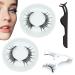 2 Pairs Magnetic Eyelashes Magnetic Lashes Magnetic Eyelashes Natural Look with Applicator Reusable Fake Lashes No Glue Fluffy False Eyelashes