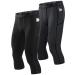 Runhit 3/4 Men's Compression Pants with Pockets Workout Athletic Tights Leggings Athletic Base Layer Underwear 2 Pack 3/4 Pants Pocket :Black & Gray Medium