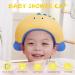 Kids Shower Cap: KAMHBE Baby Shower Cap Shield - Adjustable Crown Hair Washing Shampoo Shield for Eyes, Ears, and Face - Yellow Monster Design - Buy Online on SooperMarket.com