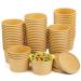 BALDCC 75 Pack 8 Oz Soup Containers with Lids Disposable Containers with Lids for Food Ice Cream Cups with Lids. Ice Cream Container for Storing Food in the Refrigerator or Carrying Out Brown 75 Pack 8 Oz