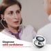 eSteth Classic Stethoscope Lightweight Sensitive Chest Piece for Heart & Lung Sounds - Flexible Tubing Extra Ear Tips Non-Chill Ring - 32" Purple - International Shipping Available - Buy Online on SooperMarket.com