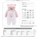 Haokaini Newborn Bear Snowsuit | Cotton Fleece Hooded Romper Jumpsuit | Baby Girls Boys 6-9 Months | White+Pink - Buy Online on SooperMarket.com