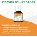 KidzVita - Organic Vegan Vitamin D3 & K2 Drops 400 IU - Support Healthy Bone Teeth and Immunity - Children s Multivitamin For 1 to 8 Years Old 3.6 ML 90 Servings - Buy Online on SooperMarket.com