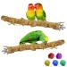 PINVNBY Natural Bamboo Bird Perch Stand Wooden Parrot Perch Stand Birds Cage Paw Grinding Exercise Stick Accessories for Budgies, Lovebirds, Medium Parrots(2 PCS )