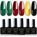 Yueshop Christmas Green Red Collection Gel Nail Polish Set - 6pcs Glitter Soak Off UV LED Lamp Varnish for Salon-Quality Nail Art at Home - 8ML - Buy Online on SooperMarket.com