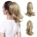 CJL HAIR Clip in Ponytail Extension 12 Inch Ash Blonde Curly Ponytail Hair Extensions Synthetic Fake Short Hair Pony Tail Extension Hairpieces for Women Girls 12 inch Pale Ash Blonde