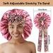 2pcs Large Silk Bonnets with Tie Band for Sleeping Curly Hair - A-black & Rose Gold - Buy Online on SooperMarket.com