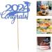 Alipis 15pcs 2024 Graduation Cupcake Toppers Glitter Graduation Cap Cake Toppers Congrats Grad Centerpiece Sticks 2024 Graduation Theme Party Cake Decorations Blue - Buy Online on SooperMarket.com