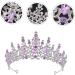 Purple Crystal Crown Tiara for Bridal Women Tiara Bridal Headpieces for Party Wedding Bridal Headband Bride Headdress Bridal Tiara Shiny Headband Wedding Bridal Hair Decor Tiaras 18X18CM Silver - Buy Online on SooperMarket.com