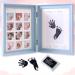 Mikytoper Baby Hand and Footprint Kit Baby Framed Photo Kit Anniversary Growth Record Baby Gifts Reusable Ink Cartridge Photo Frame (Foldable Blue)