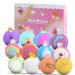 Granvoo 12 pieces of swimming bombs gift set with surprise toys inside bombs for children organic foam bombs bathing ball bubble bath birthday present for girls boys
