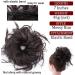 Tousled Updo Messy Bun Hair Extension - Dark Black - Synthetic Wavy Hairpiece for Women - Buy Online on SooperMarket.com
