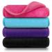 Orighty Makeup Remover Cloths Pack of 4, Reusable Microfiber Facial Cleansing Cloths, Remove Instantly Dirt, Makeup&Waterproof Mascara with Just Water, 15.5 x 7.5 in, Blue/Purple/Black/Pink 4 Count (Pack of 1)