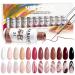 RARJSM Nail Art Gel Liner Painting Polish Set 12 Colors Autumn Winter Brown Wine Red Collection,Painted Gel Nail Polishes Soak Off Curing Requires Salon DIY Manicure Nail Art Design Line Art Gel Nude Color Set