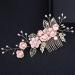 4-Piece Light Pink Gold Wedding Hair Comb Set | Rhinestone Bridal Hair Clips | Elegant Wedding Accessories - Buy Online on SooperMarket.com