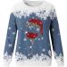 Women's Christmas Snowman Penguin Print Sweatshirt - Cute O-Neck Raglan Pullover for Winter - Blue XXL - Buy Online on SooperMarket.com