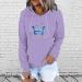 oelaio Women Long Sleeve Cropped Hoodies Loose Comfy Fashion Print Pullover Sweatshirts Fall Winter Clothes 2023 for Leggings Purple - Buy Online on SooperMarket.com