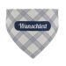 Printplanet - Dog Halen with Name or Text - Necker for Dogs - Layout Carnage Pattern White -Blue - Size L Size L Cream Pattern White -Blue