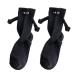 Fivetoo couple hand in hand sock magnetic couple-funny socks |Magnetic suction 3D doll hand socks funny gifts for couples black