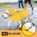 Lukovee Dog Raincoat with Clear Hood & Reflective Rim - Adjustable Waterproof Jacket for Dogs - Yellow - Size Large - Buy Online on SooperMarket.com