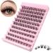 Bransfy Cluster Lashes D Curl 100 Pcs Individual Lash Clusters False Eyelashes Extension Natural Look Reusable Mix DIY Eyelash Extension Super Thin Band Soft & Comfortable(B04-0.07 D 8-16mm) Attractive Clusters