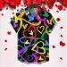 Men's Valentine's Day Heart Print Button Down Shirt - Classic Fit Beach Vacation Blouse | 4XL - Buy Online on SooperMarket.com