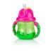 Nuby Two-Handle Flip N' Sip Straw Cup 8oz - Green/Pink | Leak-Proof Design - Buy Online on SooperMarket.com