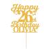 Personalised Happy Birthday Cake Topper Birthday Cake Toppers Gifts for Women Men Custom Glitter Cake Topper with Any Name & Age for 18th 21st 30th 40th 50th 60th Cake Decorations(Gold)