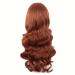 MapofBeauty 28-Inch Ginger Orange Wavy Wig with Side Part Bangs - Long Curly Hair for Women - International Shipping Available - Buy Online on SooperMarket.com