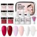 Blue Gray Nail Polish Dip Powder Nail Kit Nude Pink Glitter 6 Colors Acrylic Dipping Powder System Kit For French Nail Manicure Nail Art Set Rhinestone Applicator Tool (A One Size) One Size A - Buy Online on SooperMarket.com