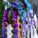 Aomig Ombre Braids Extensions - 24 Strands Artificial Hair for Box Braids | Purple Light Violet Sea Blue - Ideal for Braiding - Buy Online on SooperMarket.com