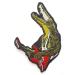 Funny Crocodile Rock and Roll Red Guitar Punk Rock Patches Appliques Fabric Decorating for Hat Cap Polo Backpack Clothing Jacket T-Shirt DIY Embroidered Iron On/Sew On Patch