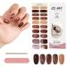 Kalolary 20PCS Nail Gel Polish Strips Full Wraps Nail Polish Stickers Cured Gel Nail Strips Self-Adhesive Gel Nail Wrap Stickers Decals with Nail File and Stick(UV/LED Lamp Required) NJTZ-16