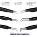 Silakor 6-Piece Stainless Steel Eyelash Tweezers Set for Volume and Classic Lash Extensions - Black - Buy Online on SooperMarket.com