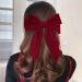 Kioiner 2 Pcs Large Bow Hair Clips Black Red Velvet Bows Barrettes French Bowknot Hair Clips Metal Hair Clips with Long Tail for Girls Women Ladies - Buy Online on SooperMarket.com