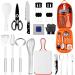 Camping Kitchen Utensils Set for Tent Campers | Portable Cookware Set for Outdoor Picnics and Barbecues | National Style Color | Essential Camping Cooking Gadgets - Buy Online on SooperMarket.com