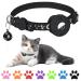 Simket Airtag Cat Collar Refective Collar for Cat with Safety Buckle and Waterproof Air Tag Holder in 3/8" Width Cat Airtag Collar Cat Collar Compatible with Apple Airtag for Kitten Puppy black