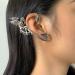 Wiwpar A Pair of Silver Gothic Retro Demon Angel Fairy Ear Cuff with Piercing for Halloween Easter Elf Cosplay Jewerly Vintage Wing Ear Wrap Punk Ear Cartilage Clip Unique Ear Climber for Women Girls