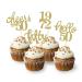 24 Pcs Glitter 50th Birthday Cupcake Toppers for Celebrating Fifty Years Old Birthday Party Decorations (Gold)