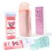Roll On Waxing Kit,Beth lee Hair Removal Roll On Wax Warmer with Wax Cartridge Depilatory Wax Roller Refill for Legs,Arms and Underarm Pink
