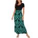 YUNDAI Womens Maxi Dress Summer Maternity Casual Short Sleeve Floral Loose Long Dresses Plus Size Ladies Dress with Pocket 03-Short Sleeve L B07 Blue Green