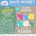 Eco-Friendly Reusable Cloth Nappies Set - 6 Washable Diapers, Bamboo Inserts, Biodegradable Liner, Wet Bag - Chemical-Free Baby Care - Buy Online on SooperMarket.com