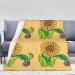 YYHHAOFA Sunflower Seeds and Sunflowers Prints Flannel Blanket 66x90 in Thick : Skin-Friendly Warm and Comfortable Easy Care and Durable Black Thick
