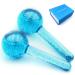 Ice Globes for Cold Hot Therapy Skin Care,Quartz Glass Ice Roller 2Pcs Reusable,Ice Beauty Ball for Neck Facial Massager,Reduces Redness and Inflammation,Promote Blood Circulation Blue