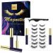 EARLLER Magnetic Eyelashes with Eyeliner Kit, 7 Pairs Natural Look False Lashes with Applicator, 3D & 5D Reusable Short and Long Eyelashes Set - Easy to Apply and No Glue Needed AP7202
