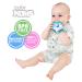 BabyNoms Teething Mitten - Dino Blue | Safe Silicone Teething Toy for Self-Soothing Relief - Buy Online on SooperMarket.com